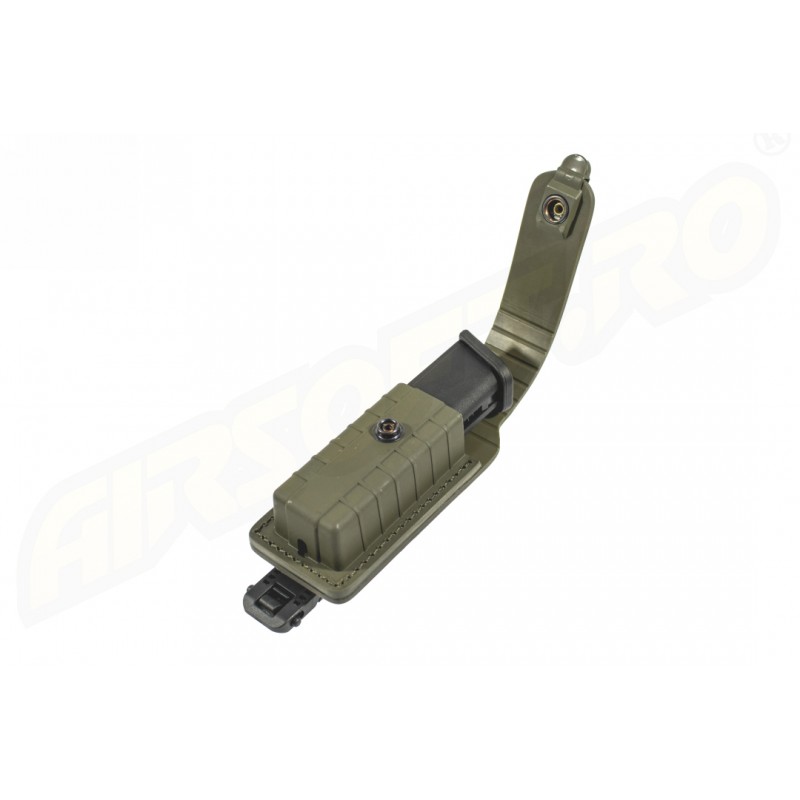 PORT INCARCATOR SIMPLU INCHIS DIN POLIMER - PENTRU GLOCK 17 - SISTEM MOLLE - GREEN