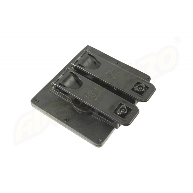 KING COBRA DOUBLE OPEN POLYMER MAGAZINE POUCH - FOR GLOCK 17 - MOLLE SYSTEM - BLACK