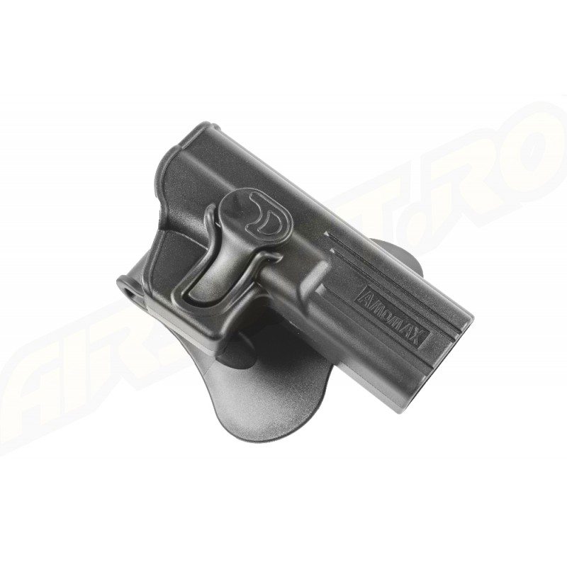 Amomax Polymer Tactical Holster for Glock 17/22/31, KWA ATP Series, APS ACP Series - Black