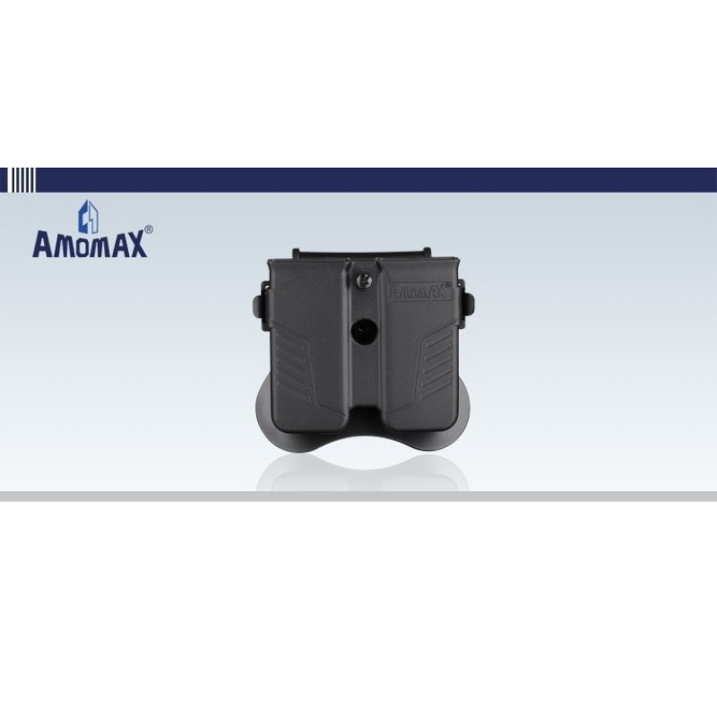 Amomax Polymer Double magazine pouch - Black