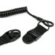 Amomax Spiral Safety Cord for pistol - BLACK