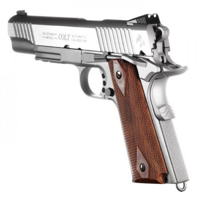 CYBER GUN PISTOLA SOFTAIR COLT 1911 RAIL GUN - CO2 SCARRELLANTE - STAINLESS