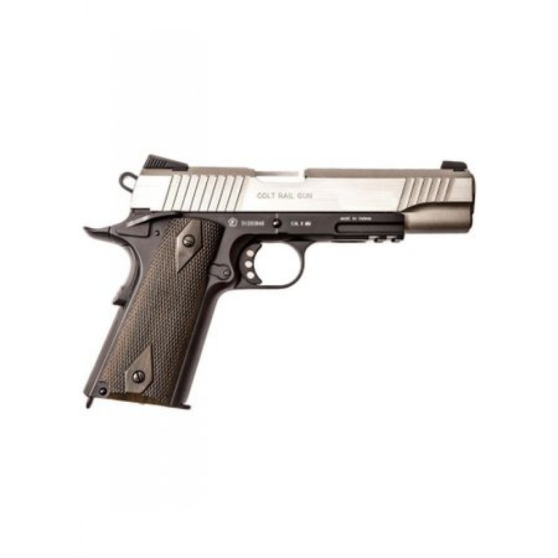 CYBERGUN PISTOLA SOFTAIR COLT 1911 RAIL GUN ® CO2 SCARRELLANTE BLACK DUAL TONE