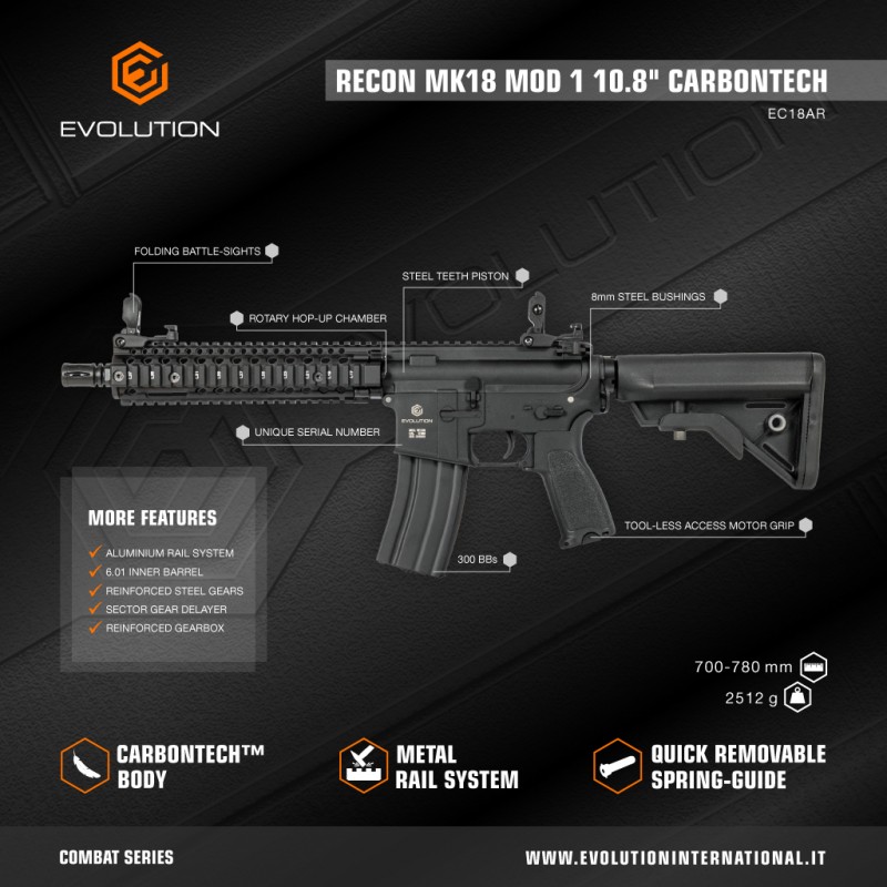 RECON MK18 MOD 1 - 10.8 INCH - CARBONTECH