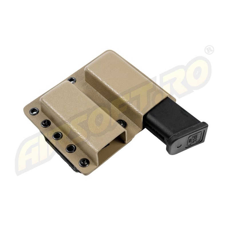 PORT INCARCATOR DUBLU BR - KYDEX - BLACK PT. GLOCK17 - TAN