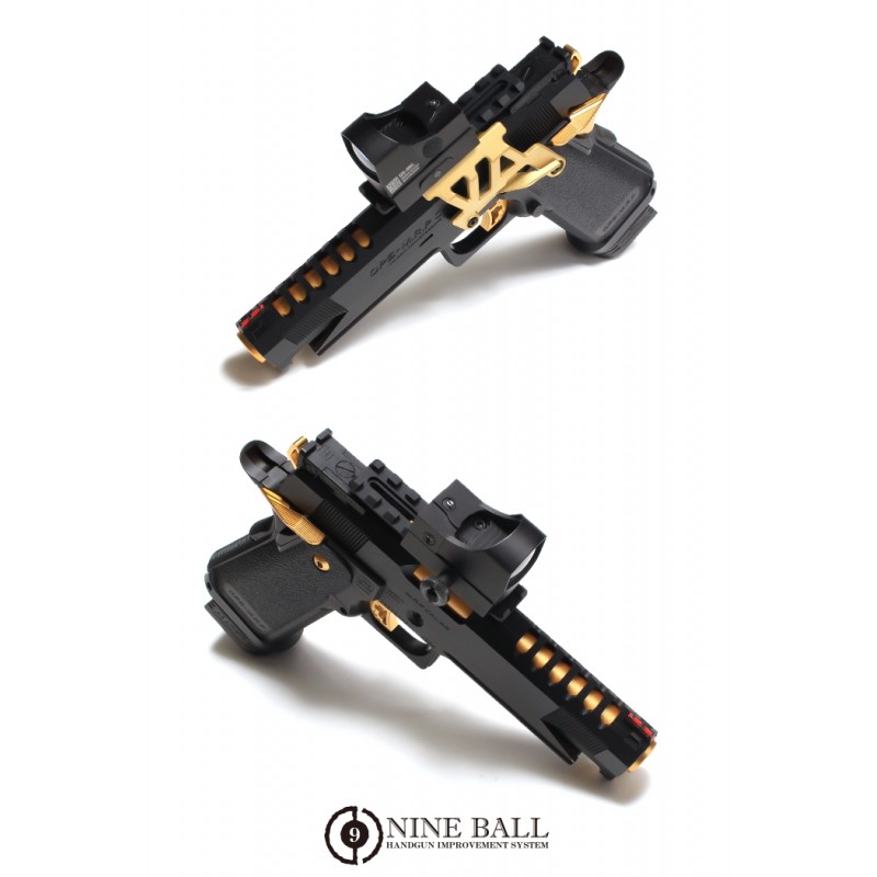 NINE BALL ALUMINUM MOUNT BASE NEO GOLD PER TM GB HI-CAPA 5.1/4.3 HI-CAPA