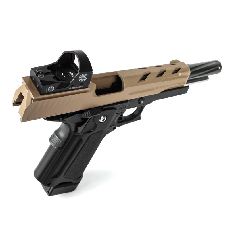 NINE BALL CARRELLO CUSTOM GUNGNIR - DIRECT OPTIC MOUNT PER HI CAPA 5.1 - MARRONE CHIARO