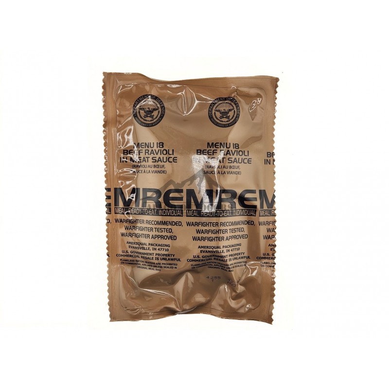 MRE - MENU 18 - BEEF RAVIOLI IN MEAT SAUCE MRE - MENU 18 - BEEF RAVIOLI IN MEAT SAUCE