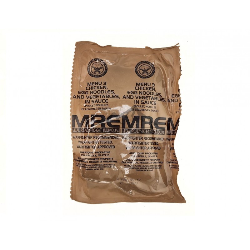 MRE - MENU 3 - CHICKEN, EGG NOODLES AND VEGETABLES SAUCE