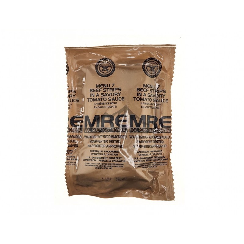 MRE - MENU 7 - BEEF STRIPS IN SAVORY TOMATO SAUCE