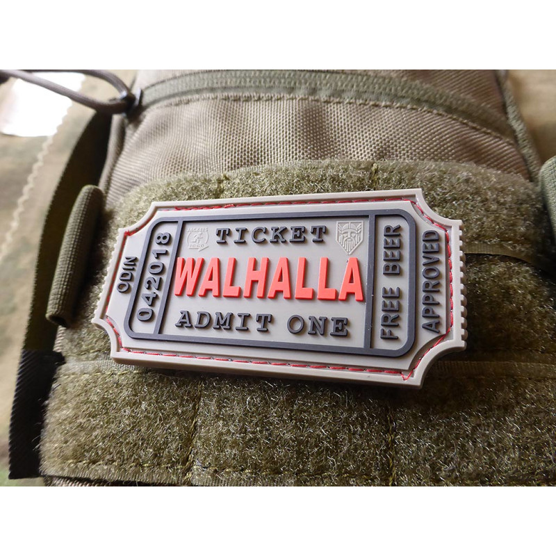PATCH CAUCIUC - LARGE WALHALLA TICKET - GREY