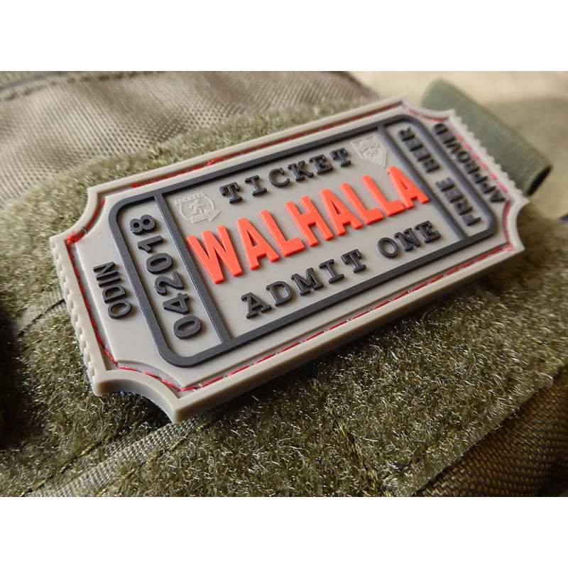 PATCH CAUCIUC - LARGE WALHALLA TICKET - GREY