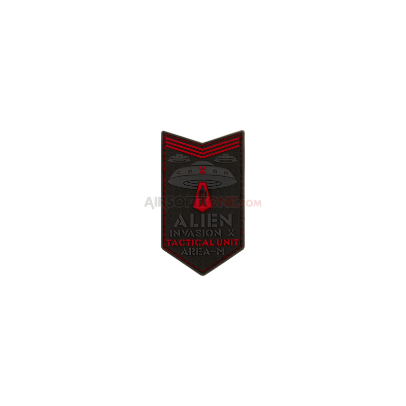 PATCH CAUCIUC - ALIEN INVASION TACTICAL UNIT - RED