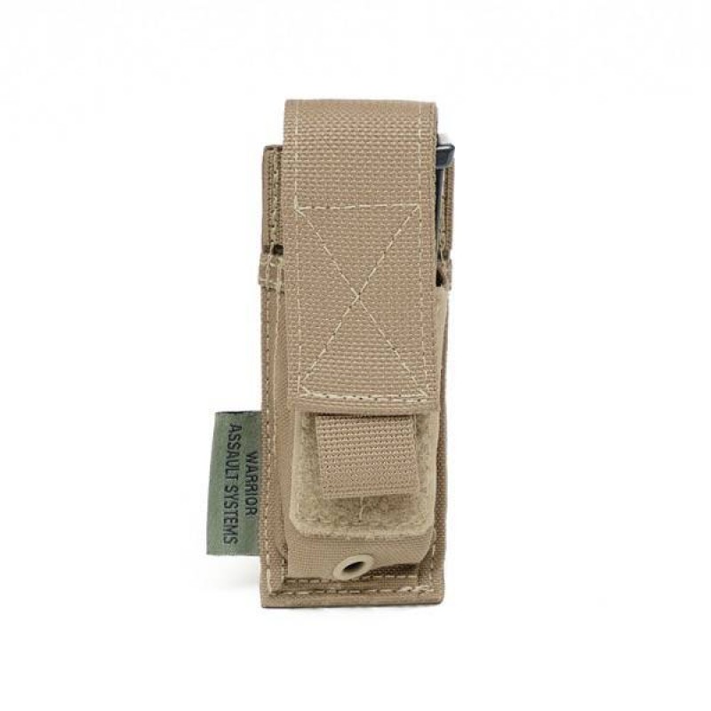 WARRIOR ASSAULT SYSTEMS PORTA CARICATORE SINGOLO PER PISTOLA 9mm DIRECT ACTION - MARRONE COYOTE