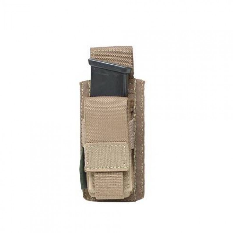 WARRIOR ASSAULT SYSTEMS PORTA CARICATORE SINGOLO PER PISTOLA 9mm DIRECT ACTION - MARRONE COYOTE