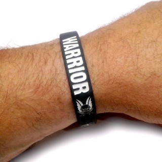 WARRIOR SILICONE WRIST BAND BLACK