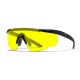 WILEY X BALLISTIC PROTECTION GLASSES SABER ADVANCED YELLOW LENSES MATTE BLACK FRAME WITH BAG