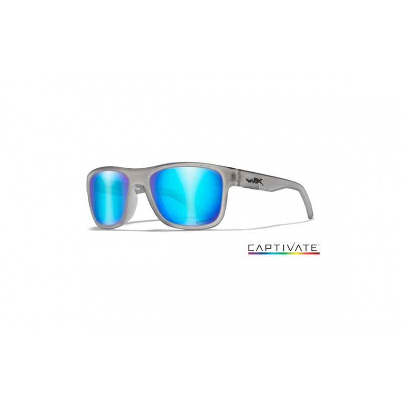 WILEY X BALLISTIC PROTECTION  GLASSES MODEL OVATION CAPTIVATE BLUE MIRROR LENSES MATTE SLATE FRAME