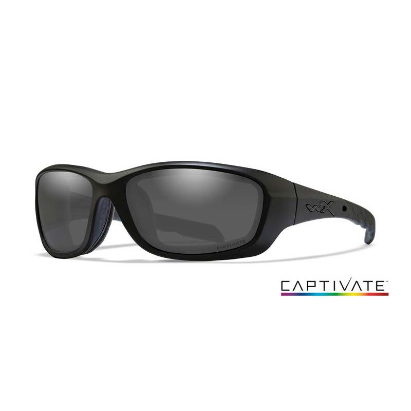 WILEY X BALLISTIC PROTECTION POLARIZED GLASSES GRAVITY CAPTIVATE SMOKE GREY LENSES MATTE BLACK FRAME