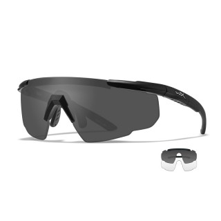 WILEY X BALLISTIC GLASSES SABER ADVANCED SMOKE CLEAR LENSES MATTE BLACK FRAME 